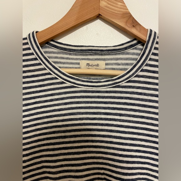 Madewell XS striped long sleeve shirt w/ tie - Picture 3 of 5
